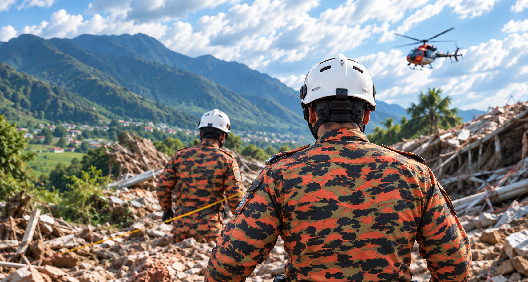 Rescue officer at a disaster site